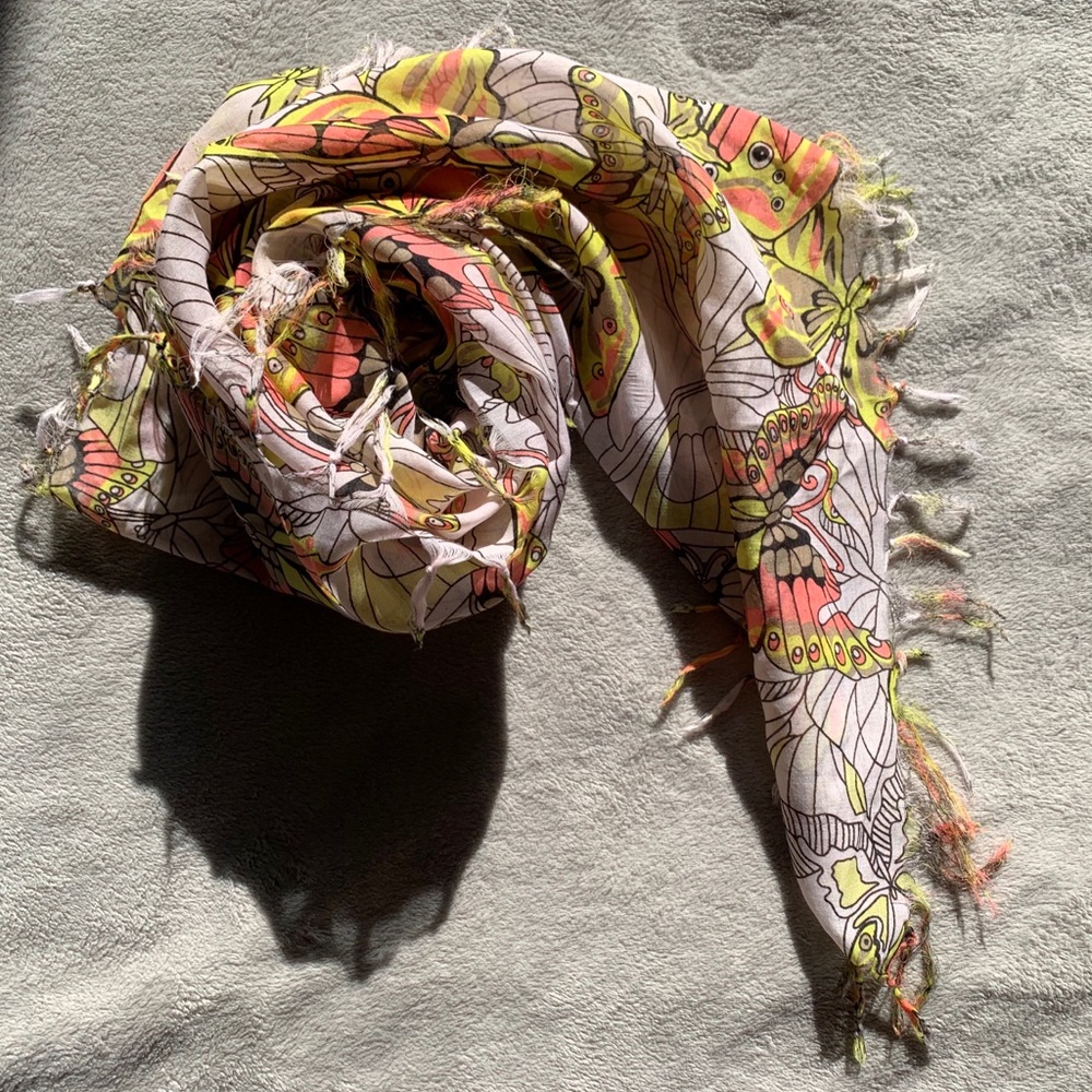Pieces Butterfly Scarf with Fringe
